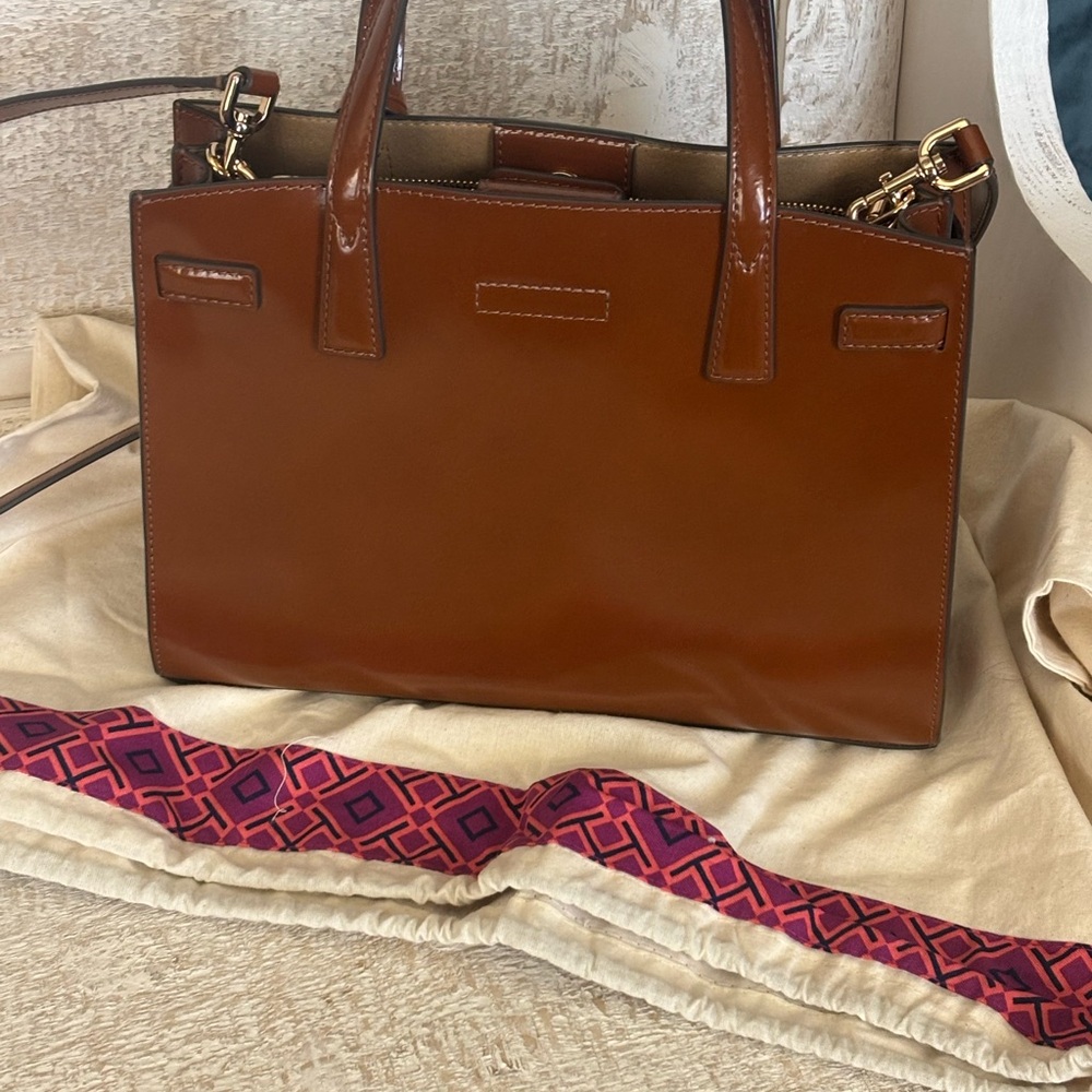 Tory Burch Brown Small Robinson Satchel - Picture 3 of 5